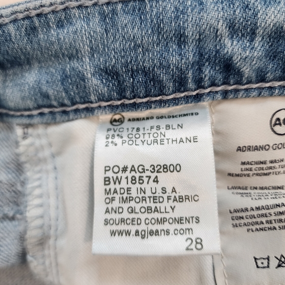 AG the Mid Rise Stevie Capri Slim Straight Distressed Size 28 - Picture 11 of 13